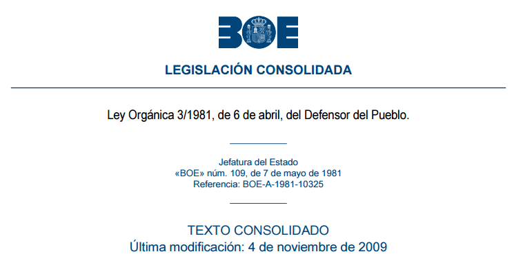 Ley Orgánica 3/1981